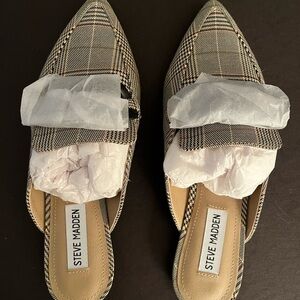 Steve Madden black tan chain mule slide 7.5 New